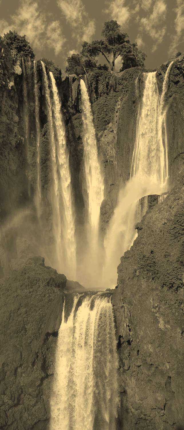 фото Самоклеющиеся фотообои "водопад в марокко", 90x210 см, эффект сепия фотообои.рф