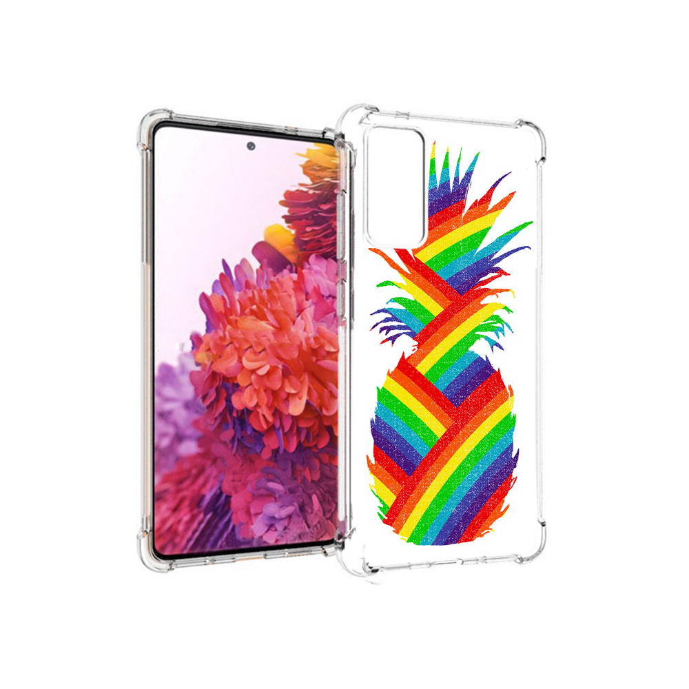 

Чехол MyPads Tocco для Samsung Galaxy S20 FE радужный ананас (PT153647.496.566), Прозрачный, Tocco