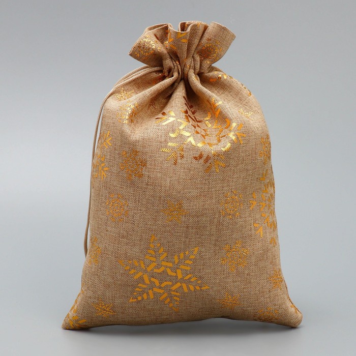 

Мешочек подарочный Дарите Счастье Новогодние снежинки 16  24 см +/- 1.5 см 5 шт, Коричневый