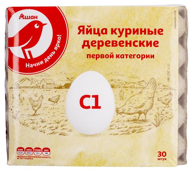 Яйца куриные АШАН Красная птица деревенские С1 30 шт 350₽