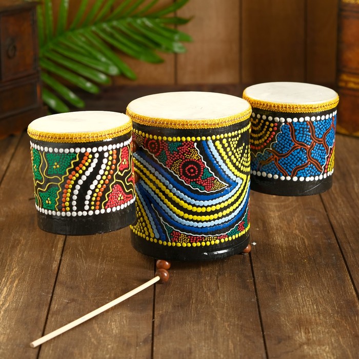 

Музыкальный инструмент Барабаны тройные 33х17х11 см МИКС, Indonesian style
