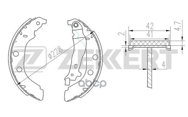 

Колодки Тормозные Citroen Xsara (N1) 00-; Peugeot 406 96- Барабанные Задние (Gs8617) Zekke