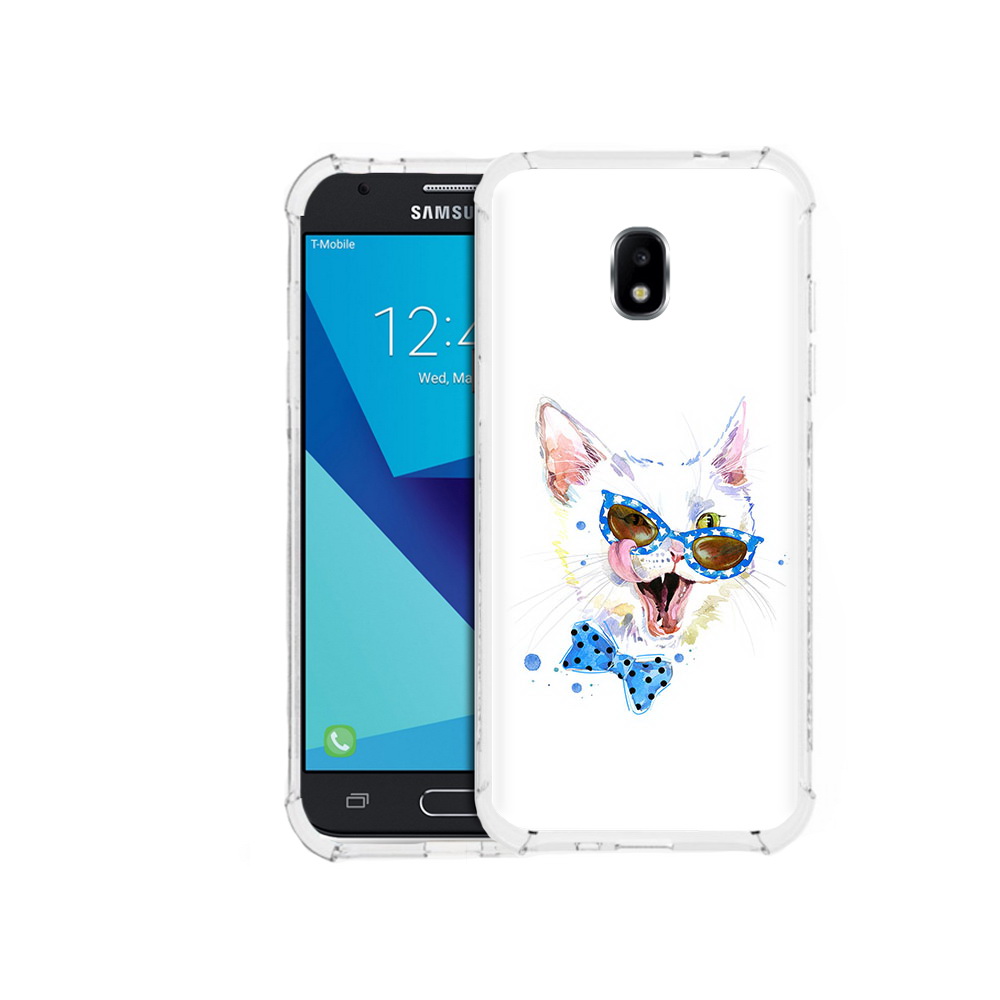 Чехол MyPads Tocco для Samsung Galaxy J7 Pro белый кот (PT128255.589.229)