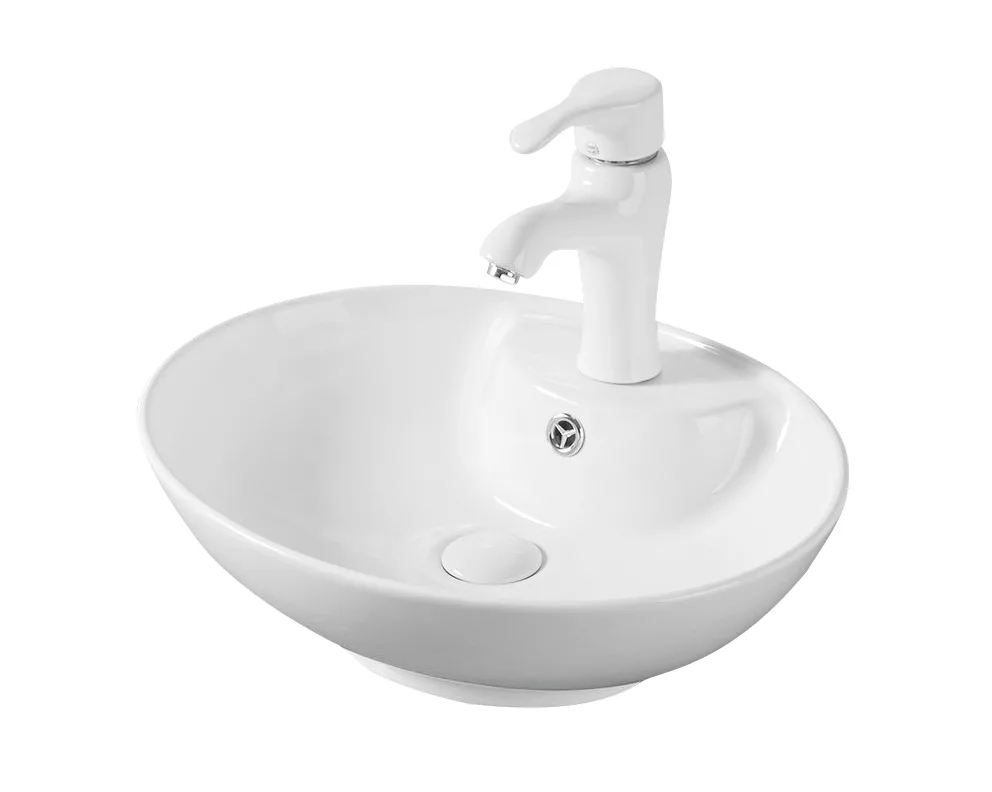Накладная белая раковина для ванной GiD N9005 овальная керамическая