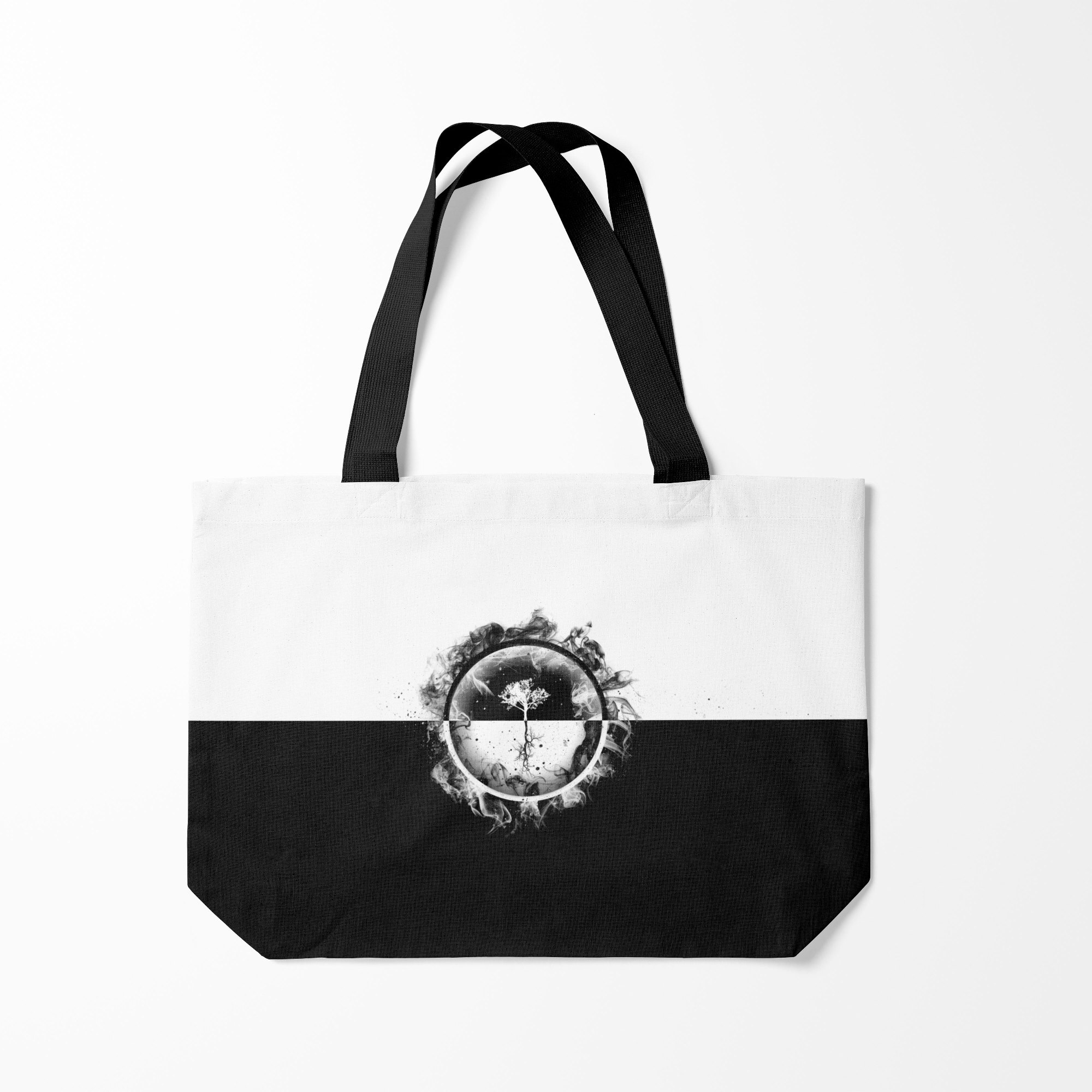 

Сумка шoппер унисекс Burnettie Black and White, белый; черный, Black and White