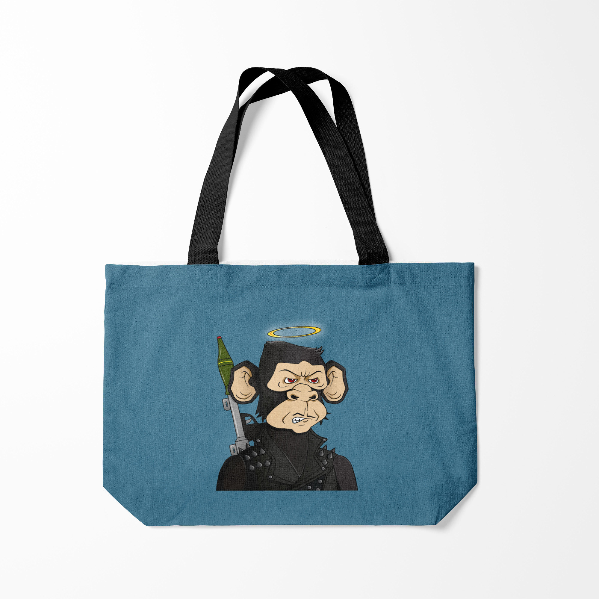 

Сумка шoппер унисекс Burnettie Art Monkey 3D ФУТБОЛКА, синий, Art Monkey 3D ФУТБОЛКА