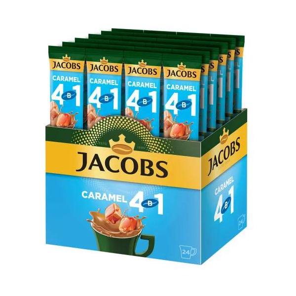 Кофейный напиток Jacobs 4 в 1 Caramel, растворимый, 24 шт по 13,5г