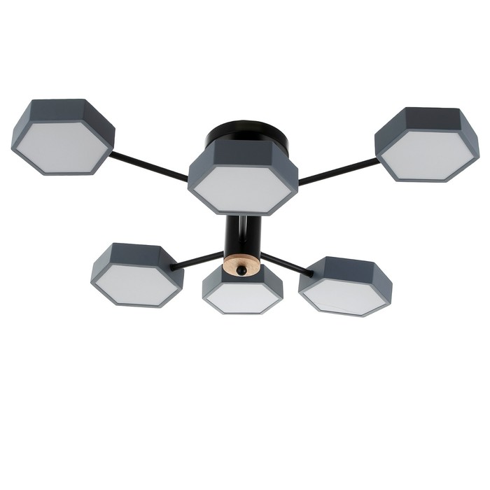

Люстра 1318/6GR LED 144Вт 3000-6000К серый 71х65х25 см, Слим
