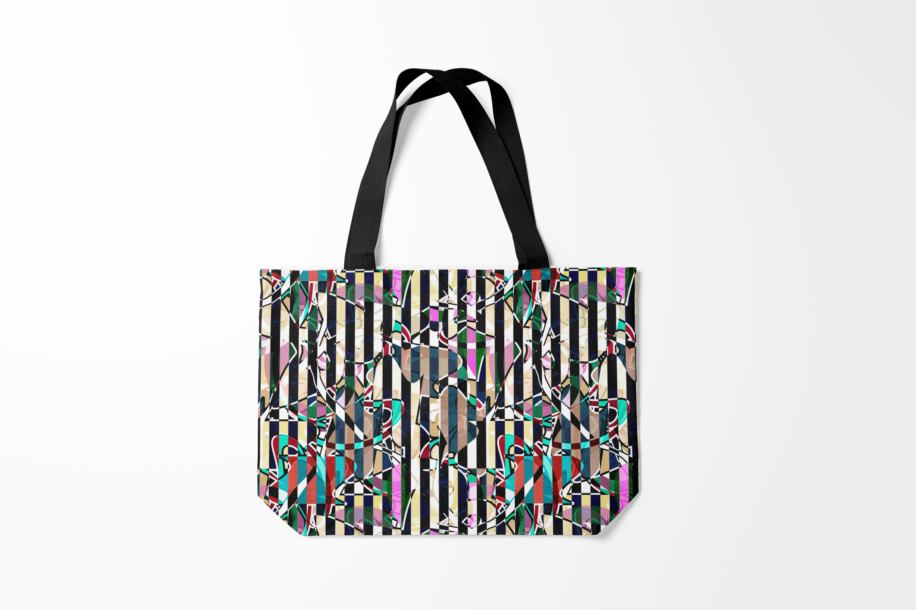 

Сумка шoппер унисекс Burnettie Полосы Полосатый абстрактный узор, разноцветный, Полосы Полосатый абстрактный узор