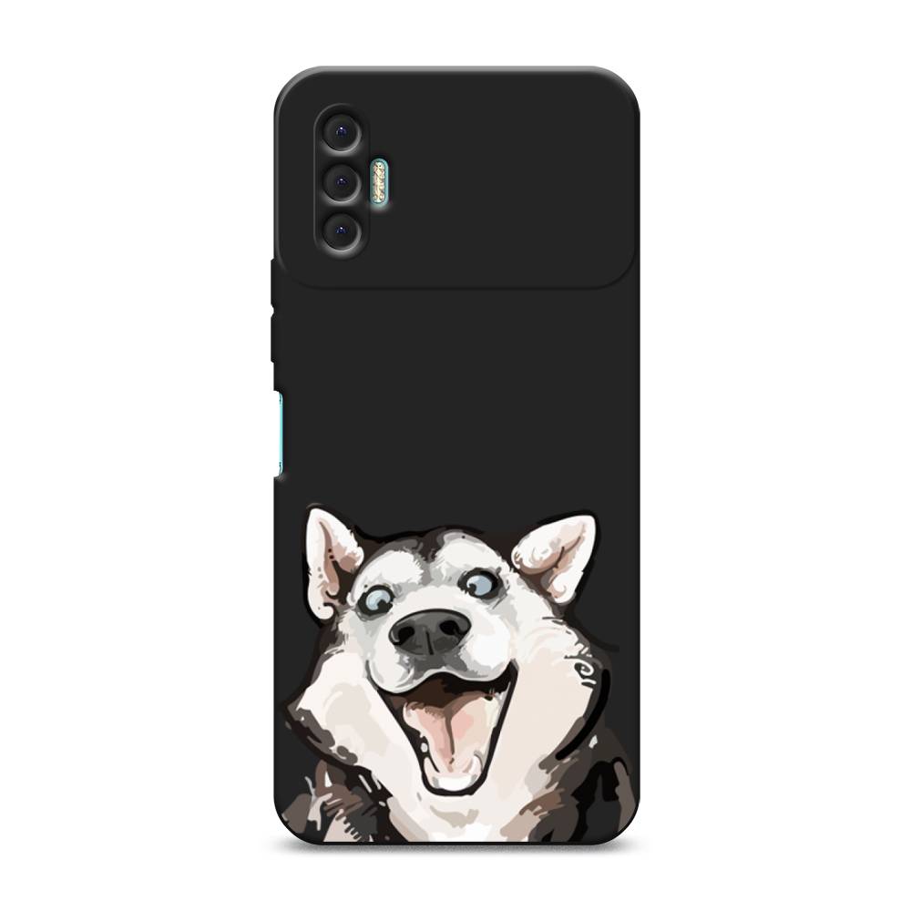 

Чехол Awog на Tecno Spark 8P / Техно Спарк 8P "Радостный хаски", Белый;голубой;черный