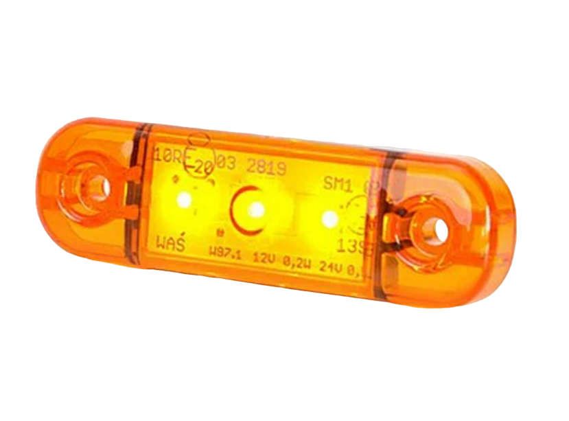 

Фонарь габаритный боковой super slim оранжевый (светодиод) 12v/24v