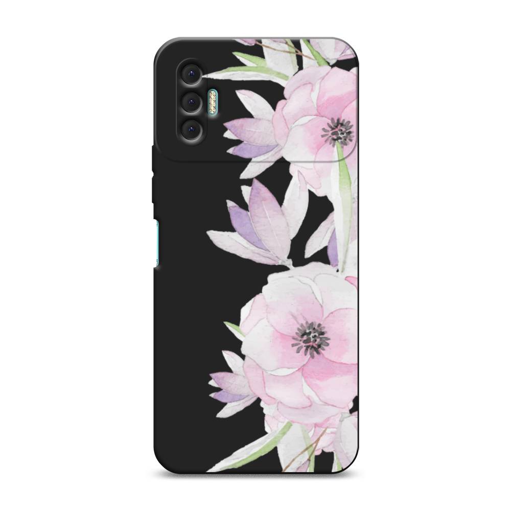 

Чехол Awog на Tecno Spark 8P / Техно Спарк 8P "Нежные анемоны", Розовый;черный;фиолетовый