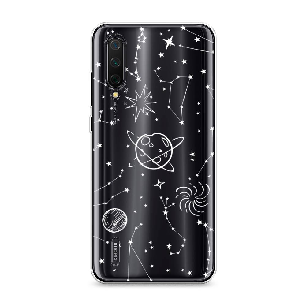 

Чехол на Xiaomi Mi A3 Lite "Планеты в космосе", Белый, 36250-2
