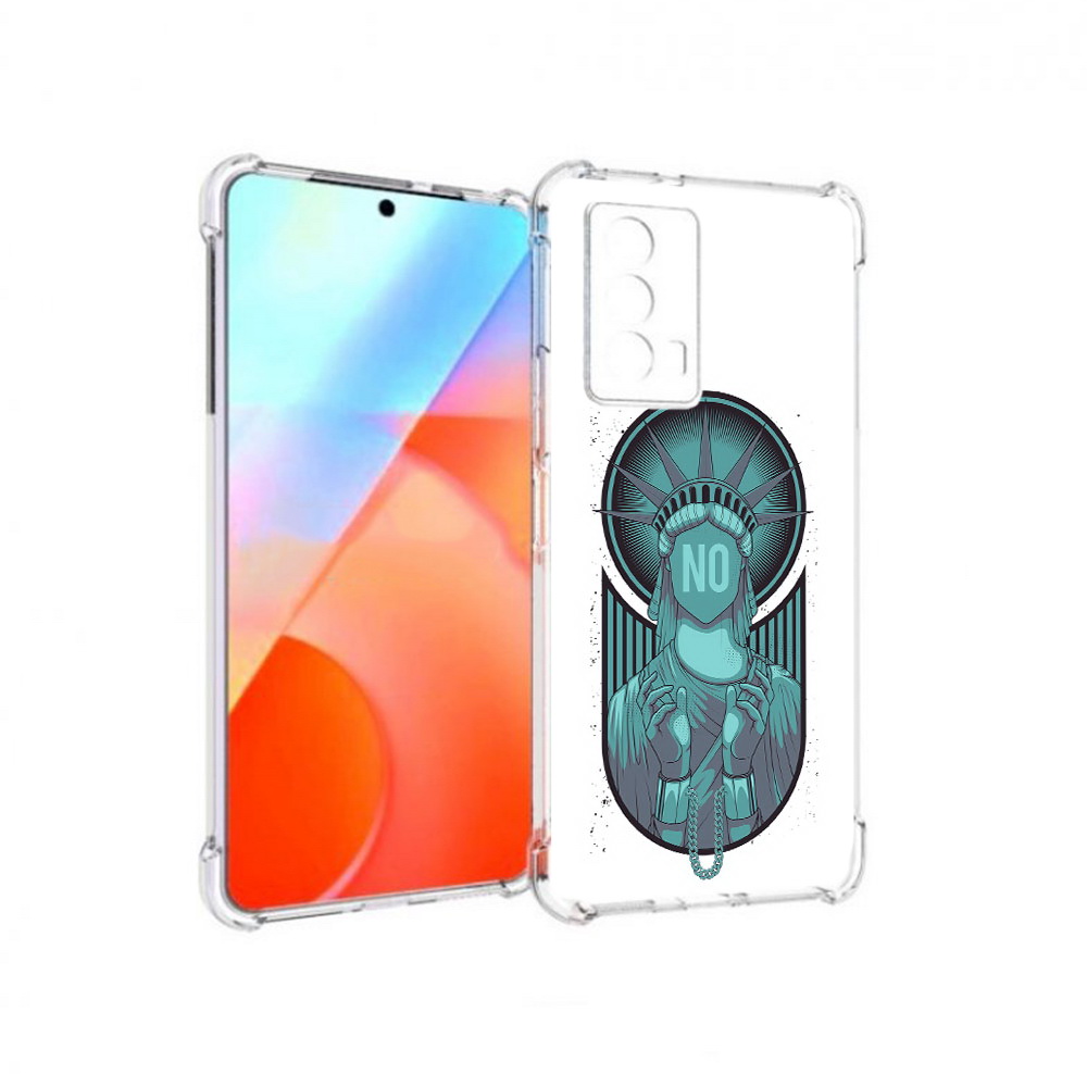 

Чехол MyPads Tocco для Vivo iQOO Z5 статуя свободы зеленый (PT226980.401.623), Прозрачный, Tocco