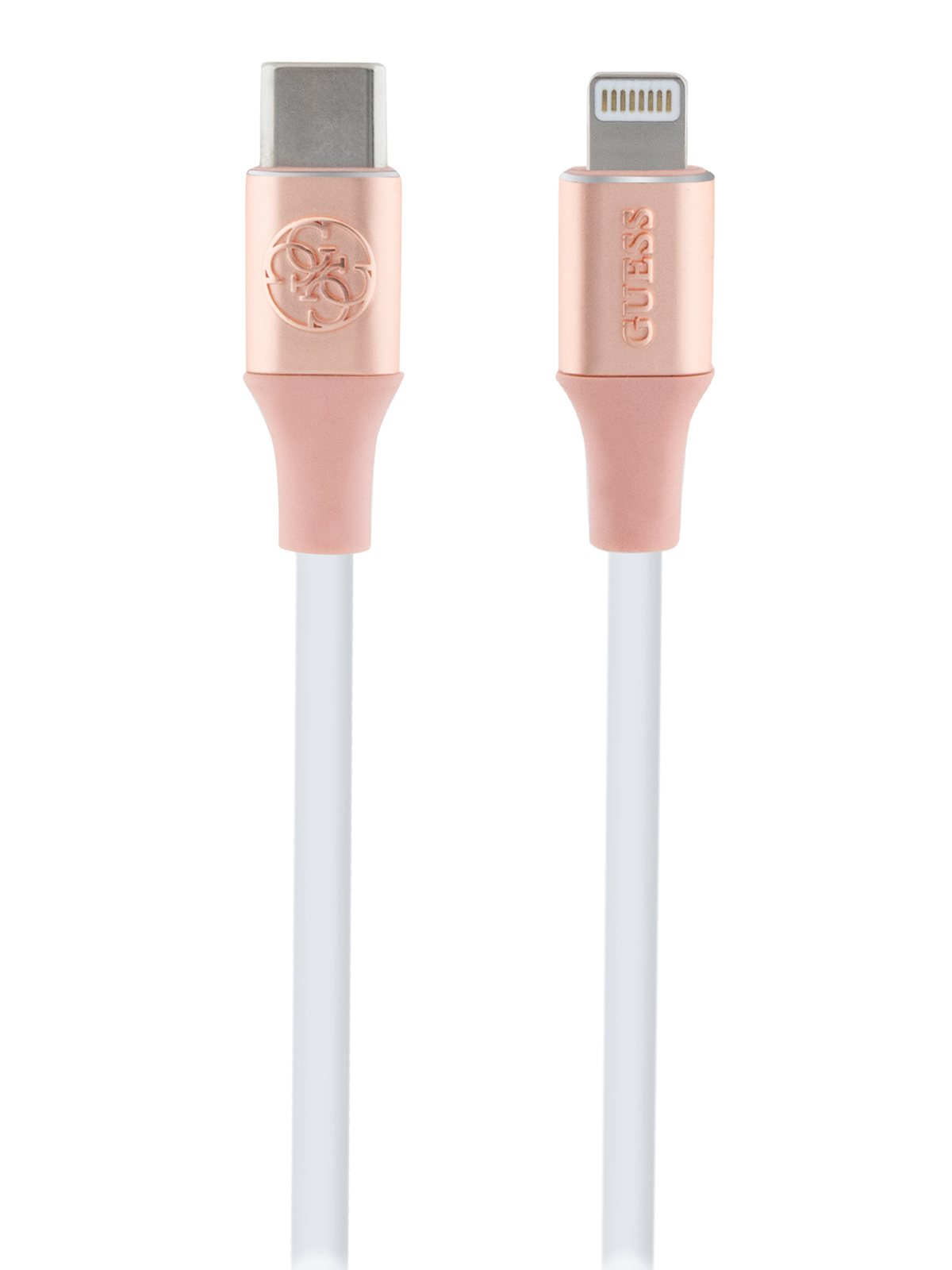 Кабель Guess Silicone with Aluminium USB-C to Lithning MFI 1.5m Pink