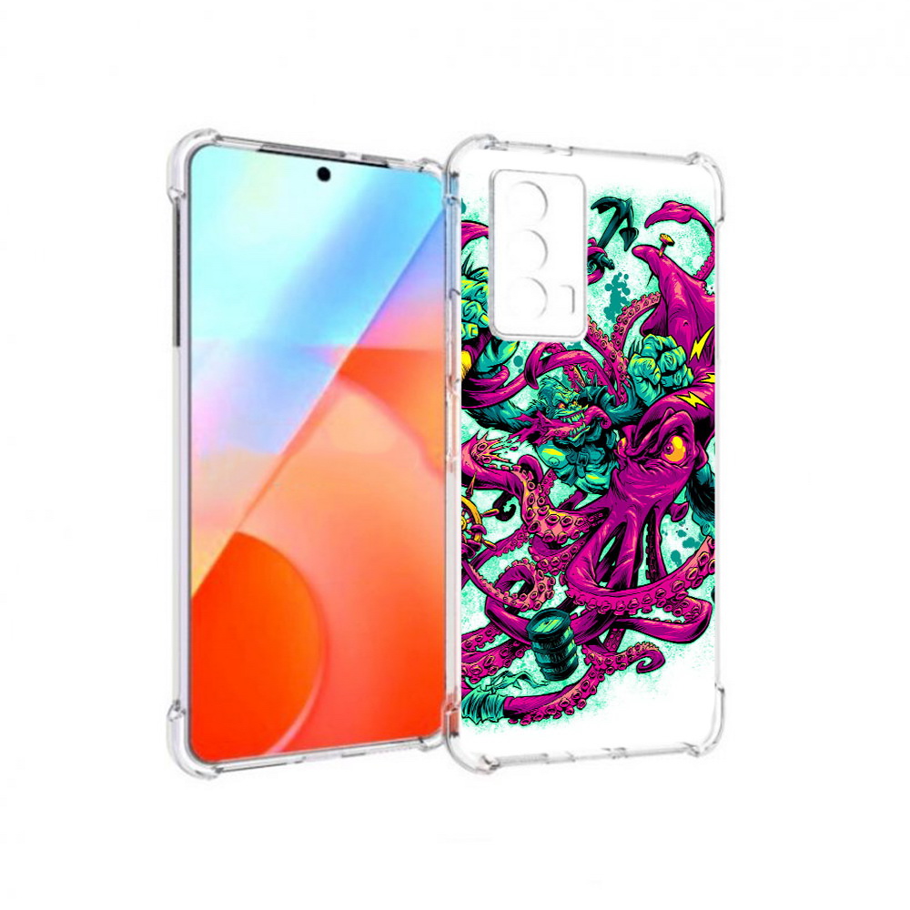 

Чехол MyPads Tocco для Vivo iQOO Z5 фиолетовый кракен (PT226980.401.657), Прозрачный, Tocco