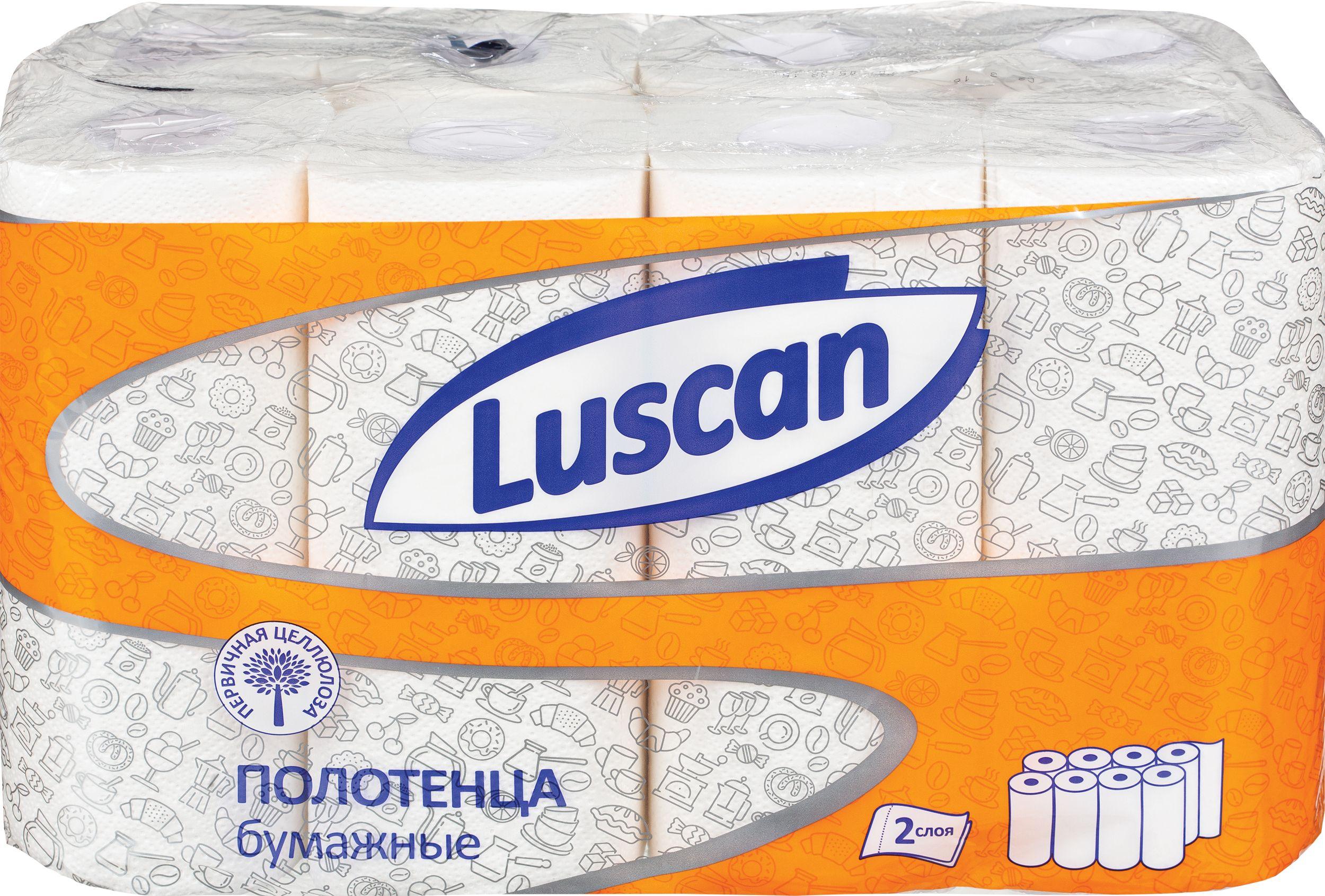

Полотенца бумажные Luscan 2-слойные белые 8 рулонов по 12.5 метров, Белый, 317396