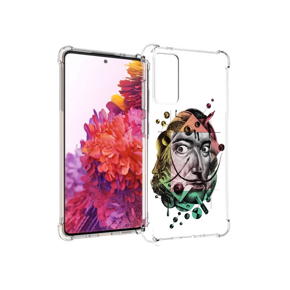 

Чехол MyPads Tocco для Samsung Galaxy S20 FE разноцветное лицо абстракция, Прозрачный, Tocco