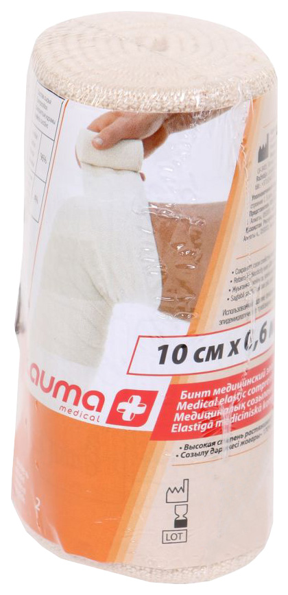 

Бинт эластичный Lauma 60x10 см, Бежевый