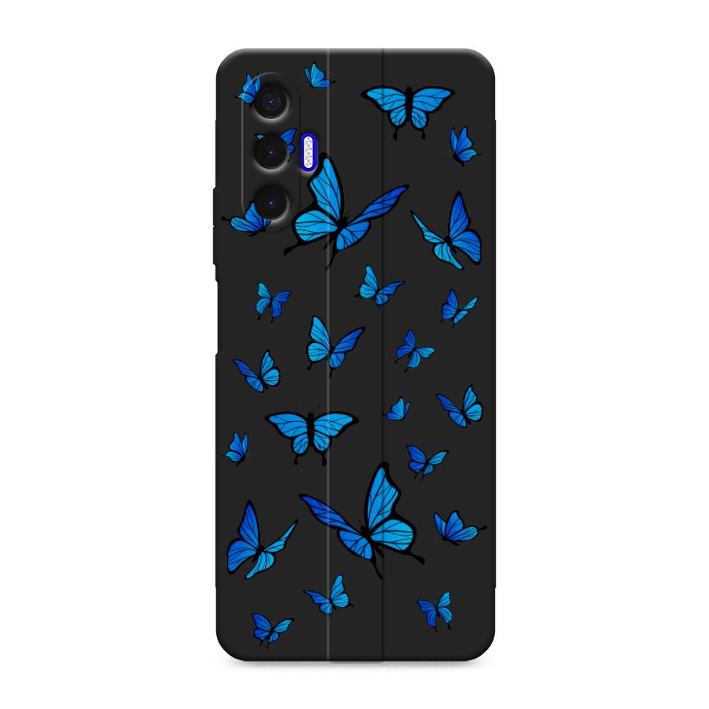 

Чехол Awog на Tecno Pova 3 / Текно Пова 3 "Синие бабочки", Синий;белый