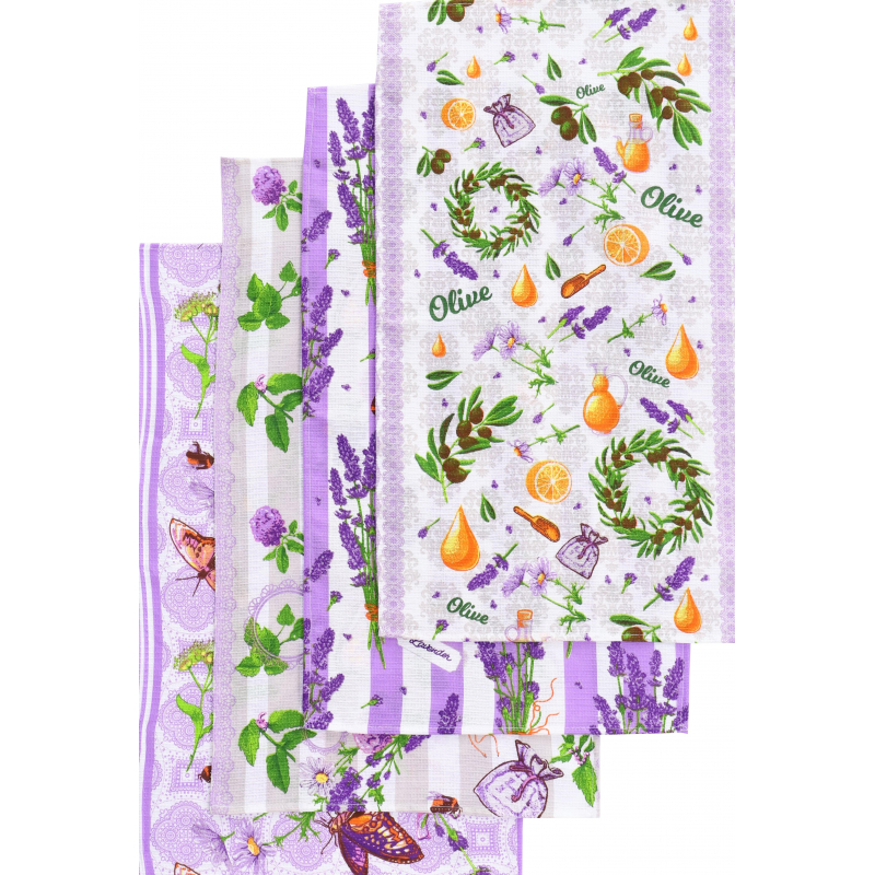 

Полотенце кух. вафельное 35x60 160гр/м2, Лавандовое поле ассорти, 10 шт