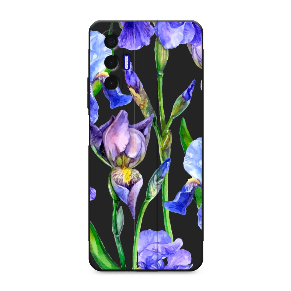 

Чехол Awog на Tecno Pova 3 / Текно Пова 3 "Синие ирисы", Фиолетовый;голубой;зеленый