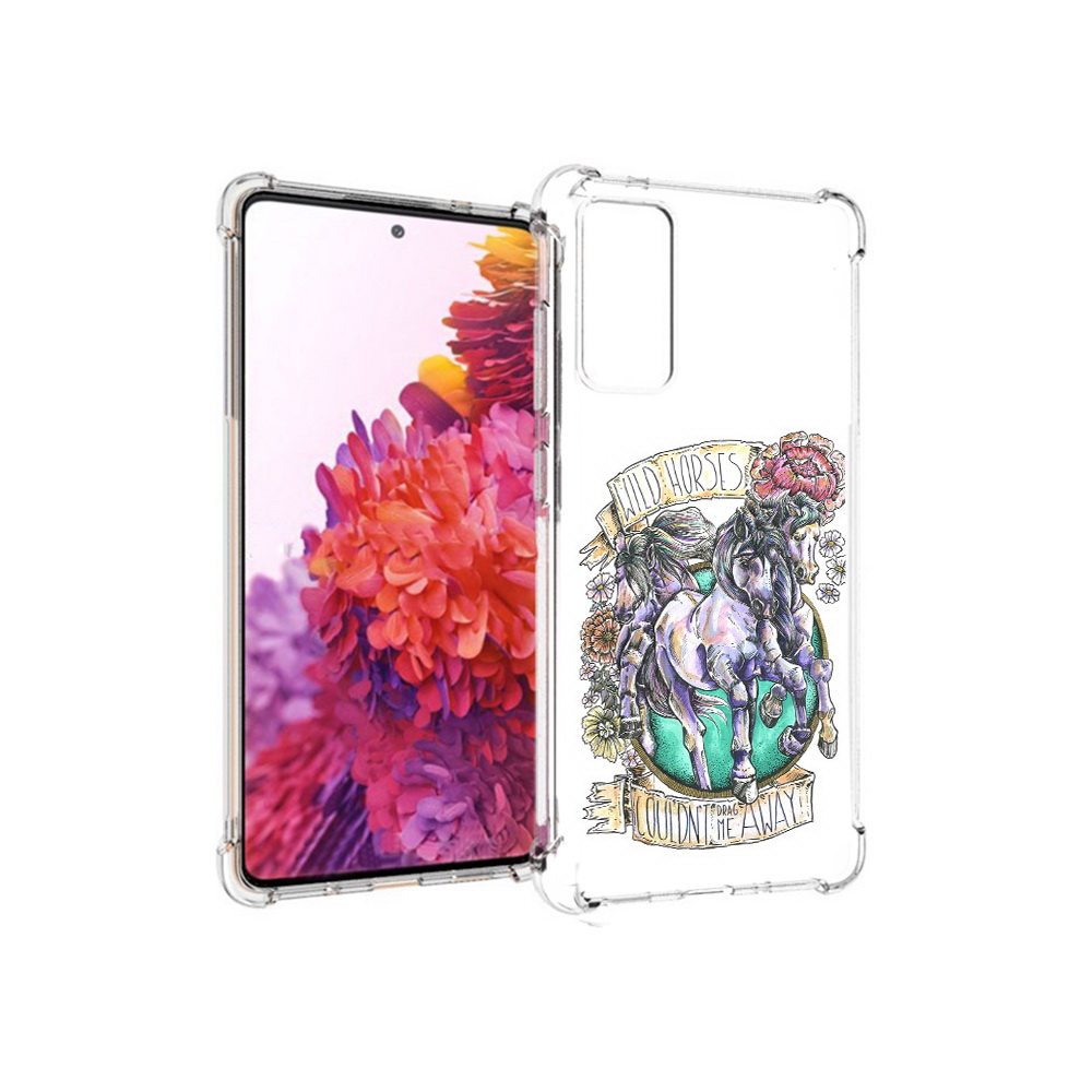

Чехол MyPads Tocco для Samsung Galaxy S20 FE рисунок коней в цветах (PT153647.496.582), Прозрачный, Tocco