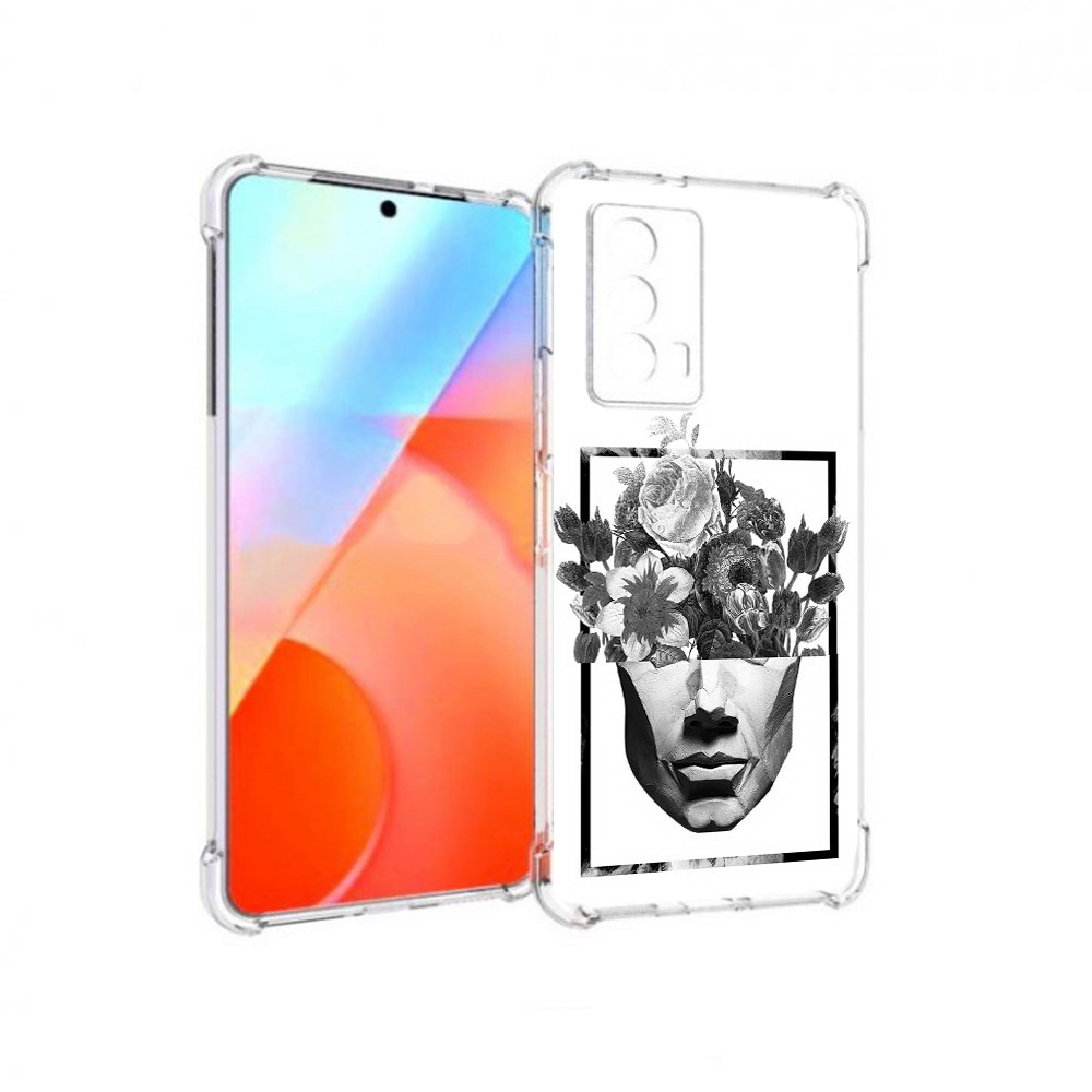 

Чехол MyPads Tocco для Vivo iQOO Z5 черно белая ваза в абстракции (PT226980.401.678), Прозрачный, Tocco