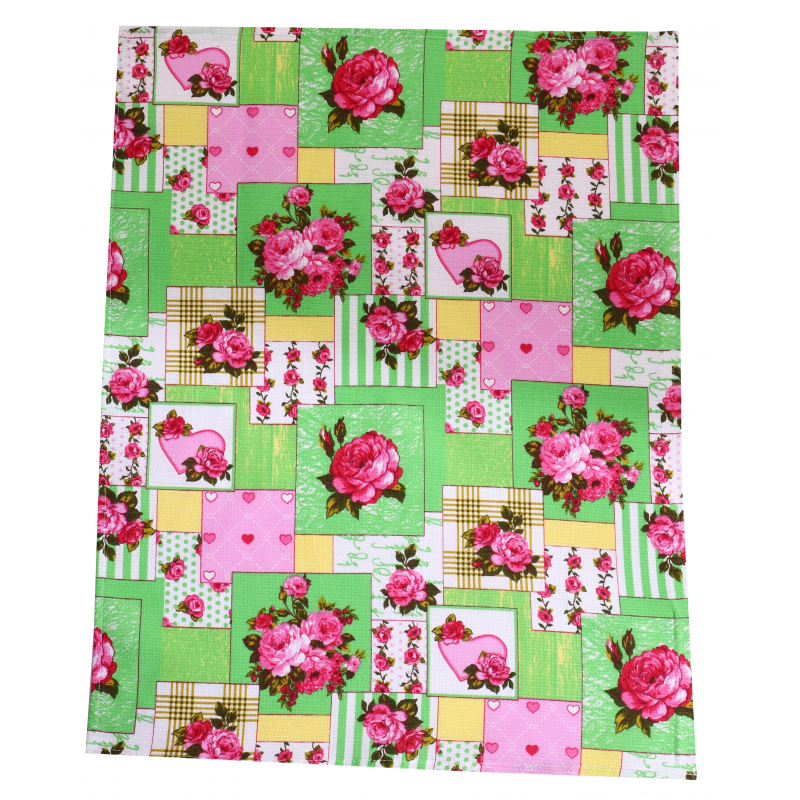 

Полотенце кух. вафельное 45x60 160гр/м2, Розалия ассорти, 10 шт