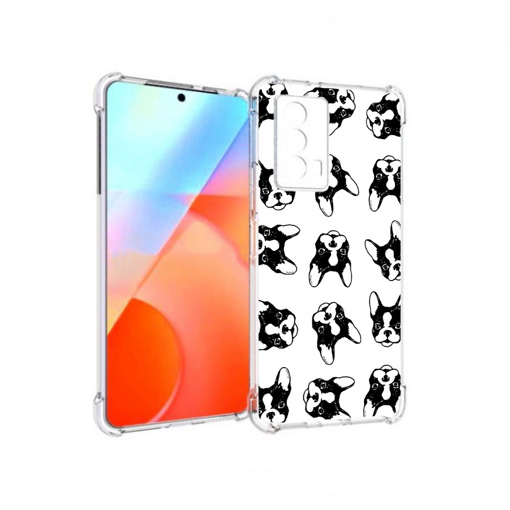 

Чехол MyPads Tocco для Vivo iQOO Z5 черно белые собачки (PT226980.401.683), Прозрачный, Tocco
