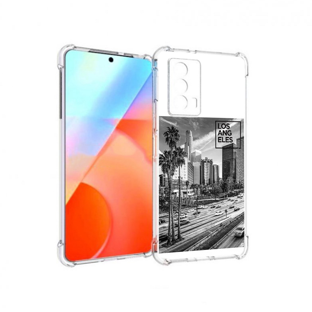 

Чехол MyPads Tocco для Vivo iQOO Z5 черно белый лос анджелес (PT226980.401.685), Прозрачный, Tocco