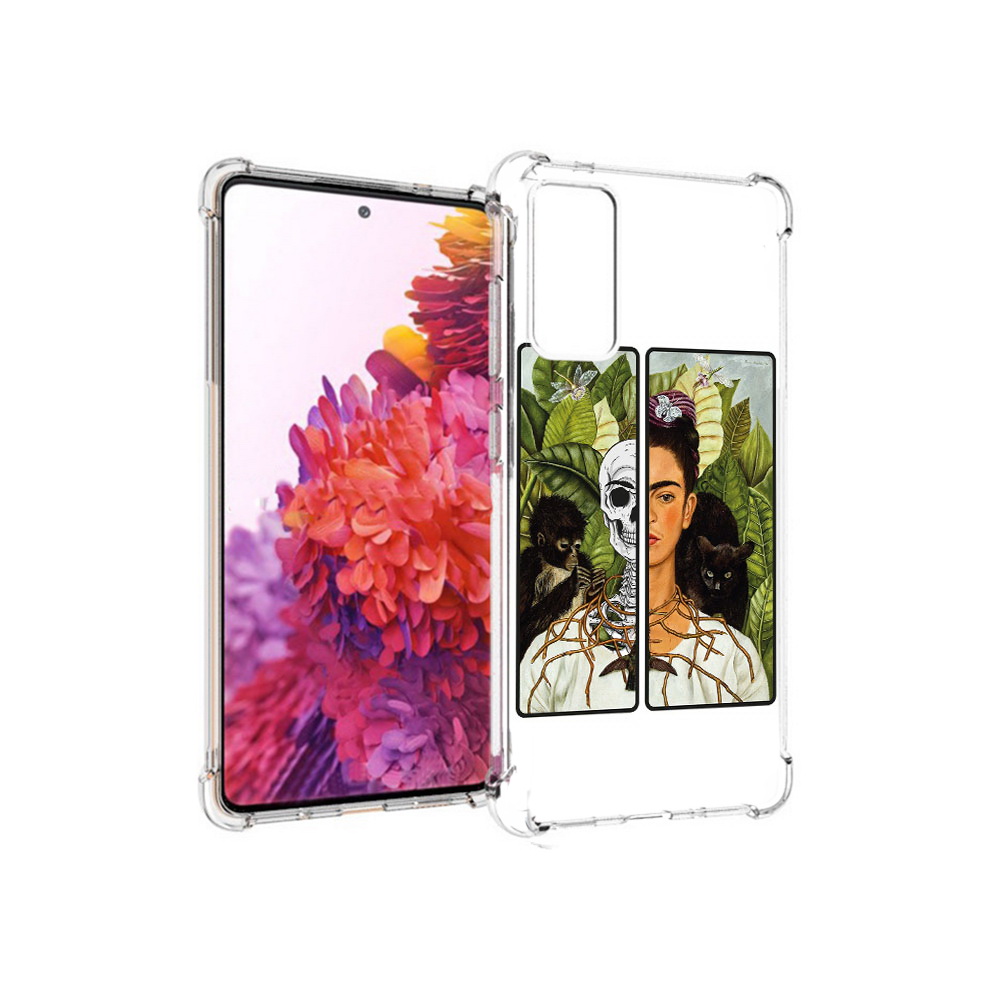 

Чехол MyPads Tocco для Samsung Galaxy S20 FE сдвоенная картинка девушка скелет, Прозрачный, Tocco