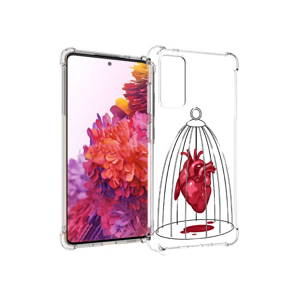 

Чехол MyPads Tocco для Samsung Galaxy S20 FE сердце в клетке (PT153647.496.597), Прозрачный, Tocco