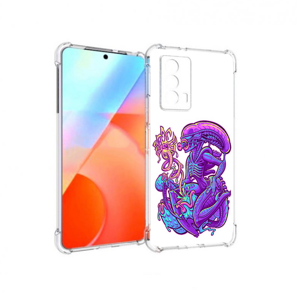 

Чехол MyPads Tocco для Vivo iQOO Z5 чужой фиолетовый цвет (PT226980.401.693), Прозрачный, Tocco