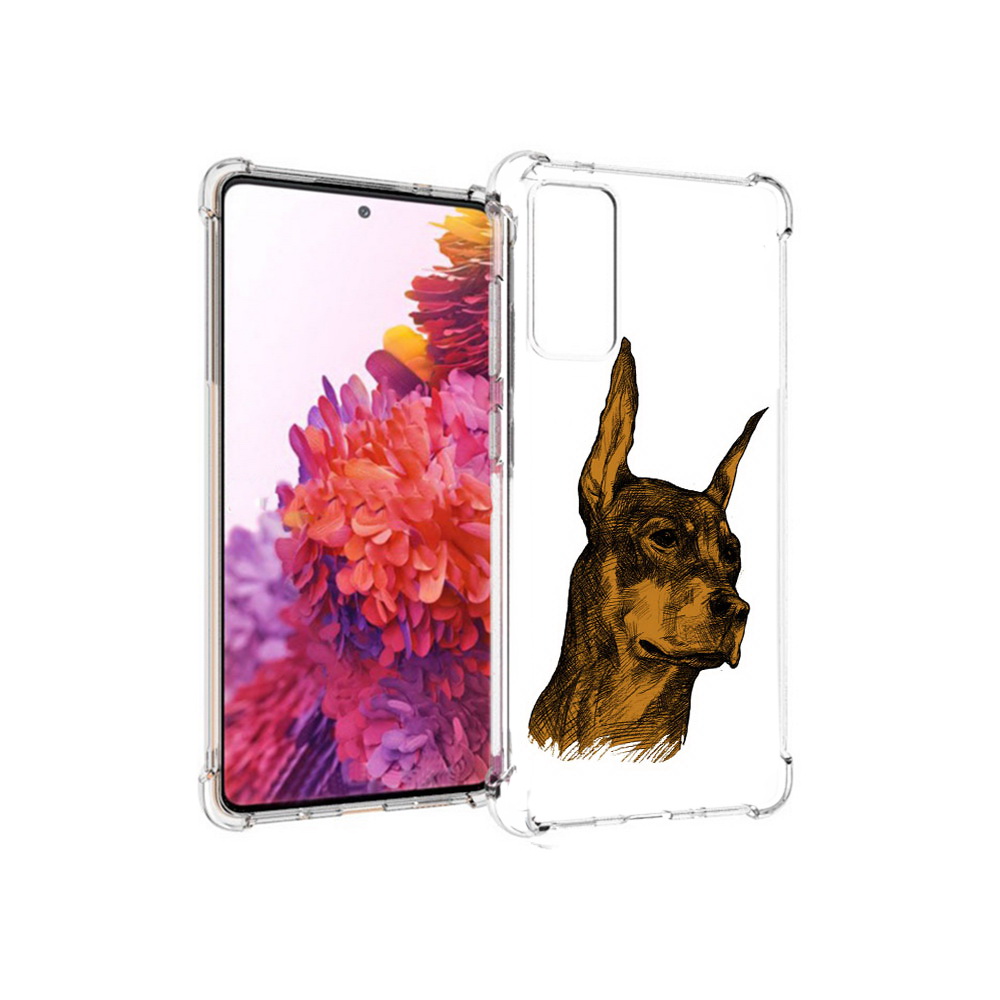

Чехол MyPads Tocco для Samsung Galaxy S20 FE скетч доберман (PT153647.496.605), Прозрачный, Tocco