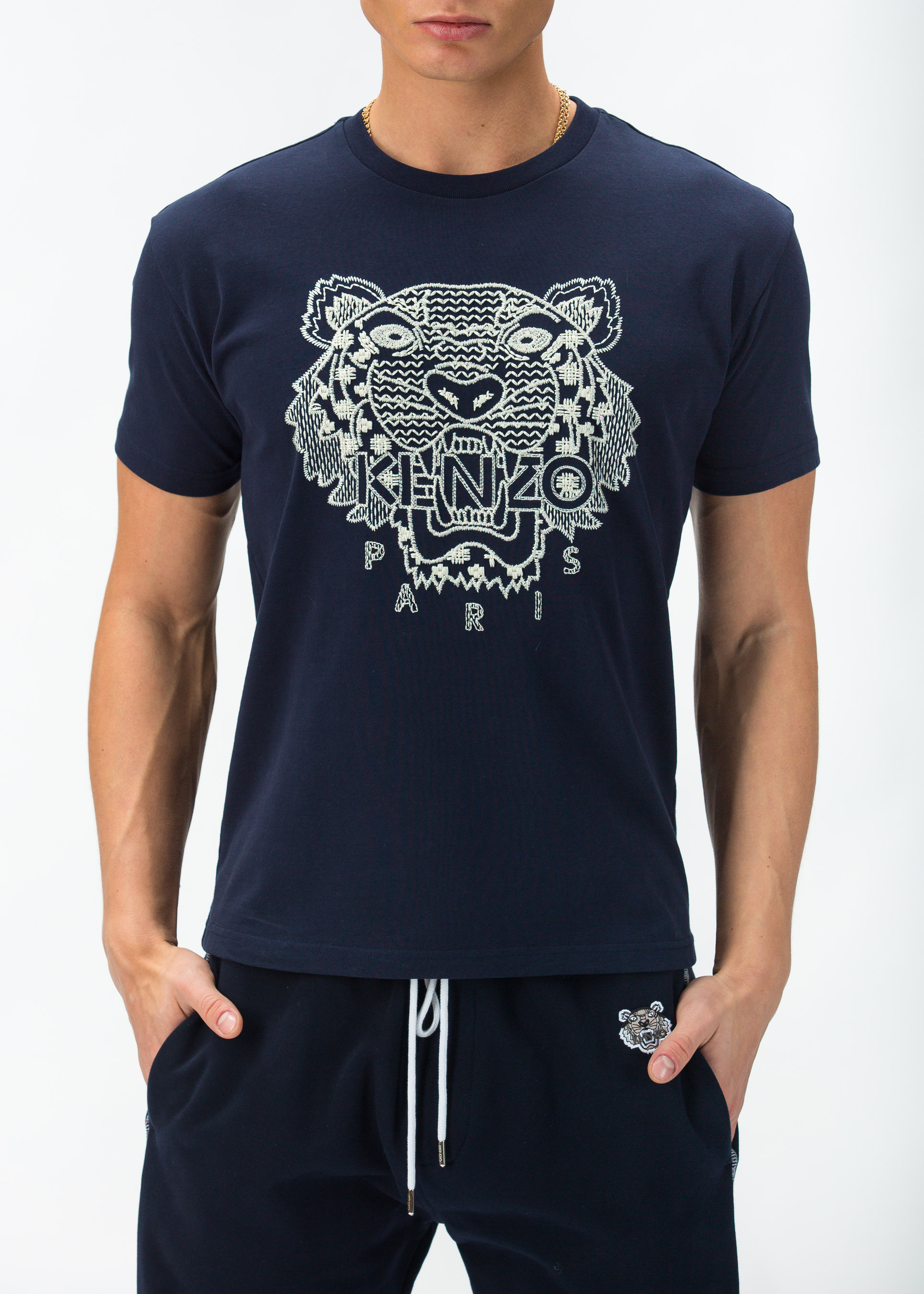 Футболка мужская Kenzo 5TS085 синяя 2XL