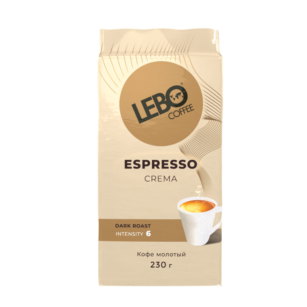 Кофе Lebo Espresso Crema молотый, брикет, 230 г