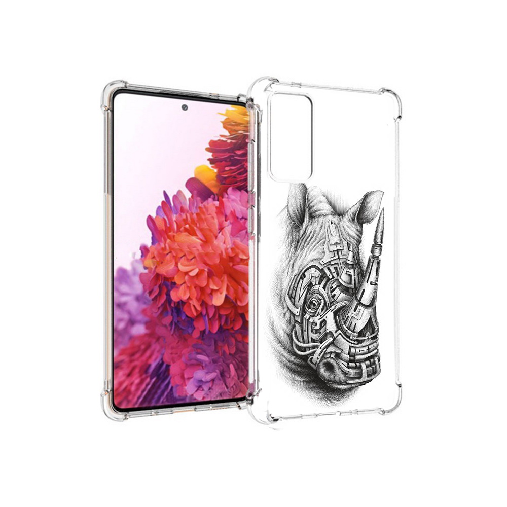 

Чехол MyPads Tocco для Samsung Galaxy S20 FE стальной носорог (PT153647.496.620), Прозрачный, Tocco
