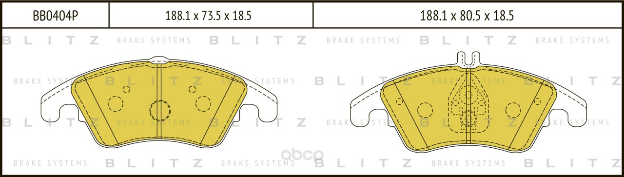 

Тормозные колодки BLITZ передние дисковые bb0404p