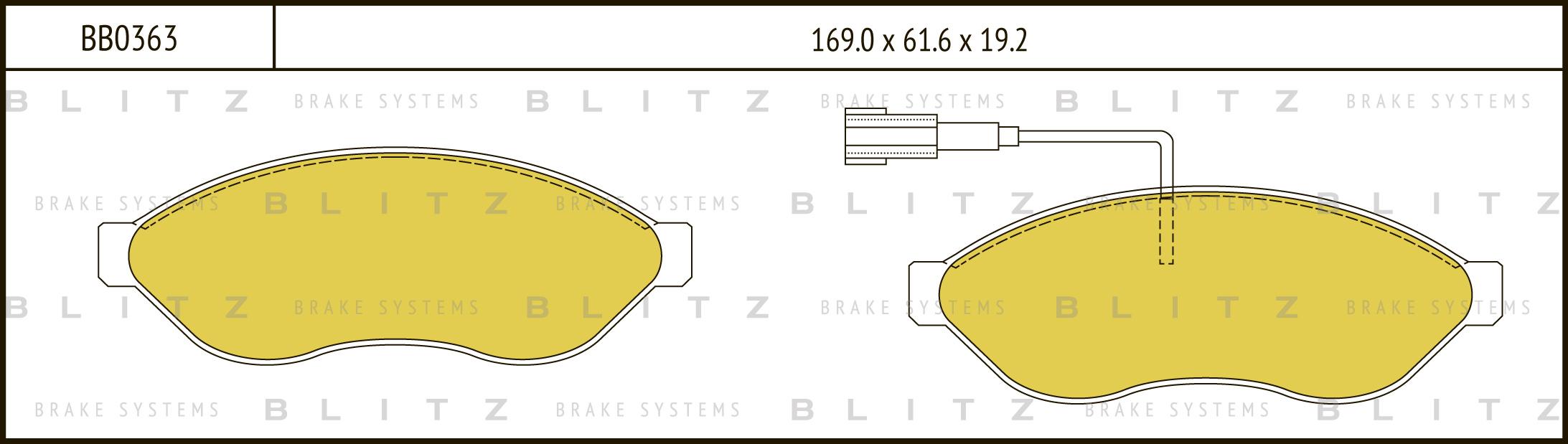 

Тормозные колодки BLITZ передние дисковые BB0363
