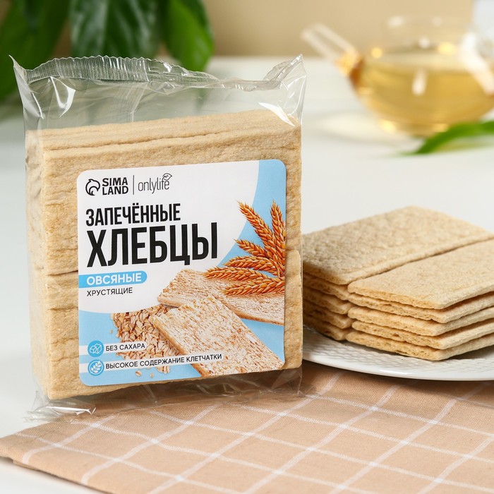

Хлебцы Onlylife запечённые овсяные, без сахара 60 г