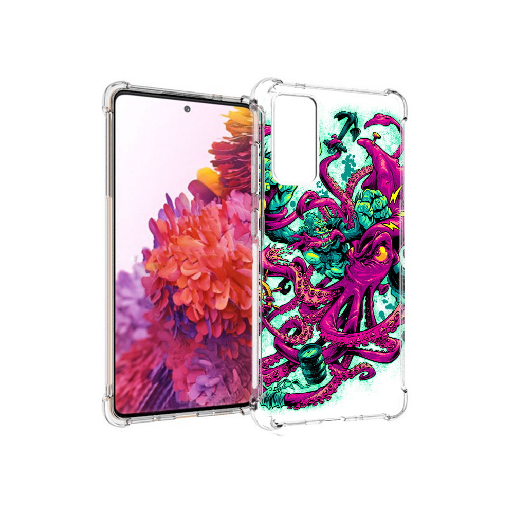

Чехол MyPads Tocco для Samsung Galaxy S20 FE фиолетовый кракен (PT153647.496.657), Прозрачный, Tocco