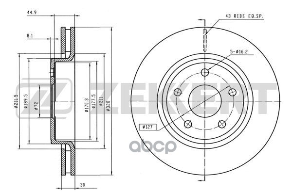 

Диск Тормозной Zekkert Bs5203 Перед. Вентил. (327,8 X 53 X 30) Jeep Grand Cherokee Iii 04-