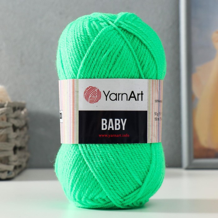 

Пряжа "Baby" 100% акрил 150м/50гр (8233 яр.зеленый), Пряжа для вязания "Baby"