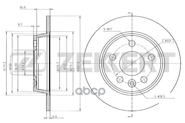 

Диск Тормозной Zekkert Bs5197 Зад. Полный (267,8 X 46 X 10) Ford Galaxy I 95-, Seat Alhamb
