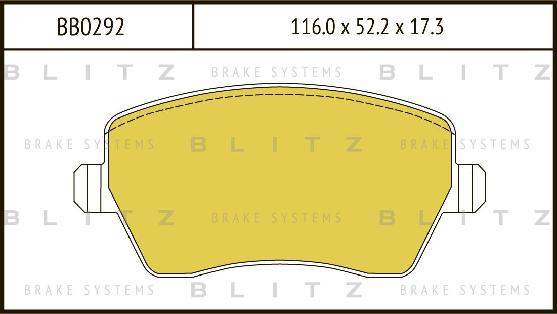 

Тормозные колодки BLITZ передние дисковые BB0292