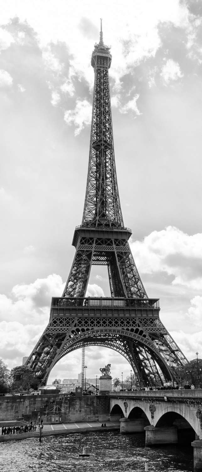 

Самоклеющиеся фотообои "Париж, эйфелева башня, ч-б", 90x210 см