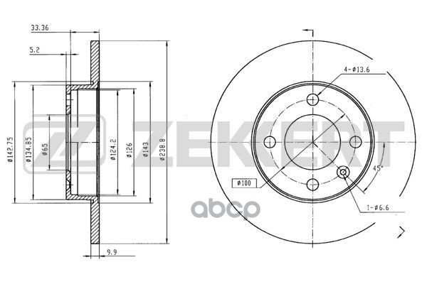 

Диск Торм. Перед. Audi 80, 100 70-, Seat Ibiza Ii, Iii 93-, Cordoba I, Ii 93-, Vw Golf I-I