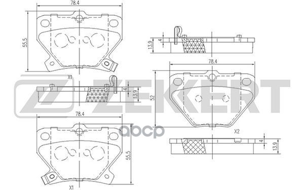 

Колодки Тормозные Zekkert Bs1267 Диск. Задн. Toyota Celica (T230) 99-, Corolla (E120,E130)