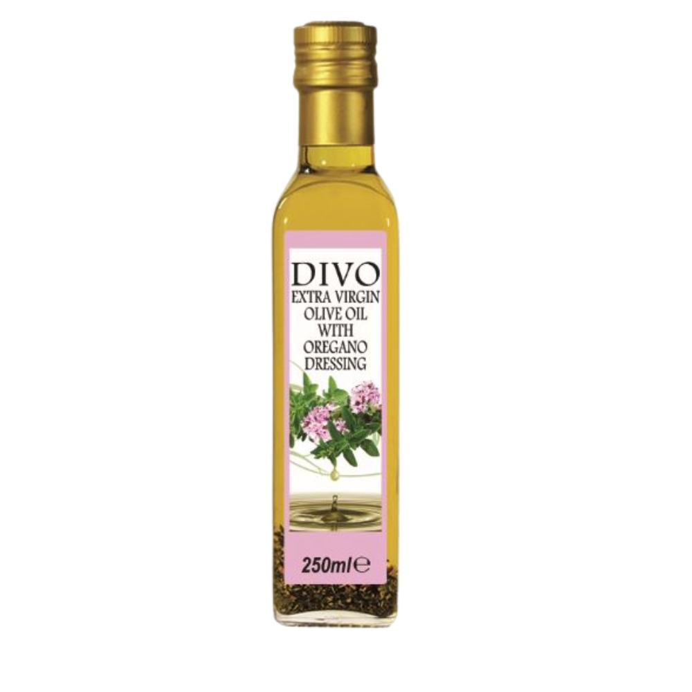 Масло оливковое Divo Extra Virgin с ароматом орегано, 0,25 л
